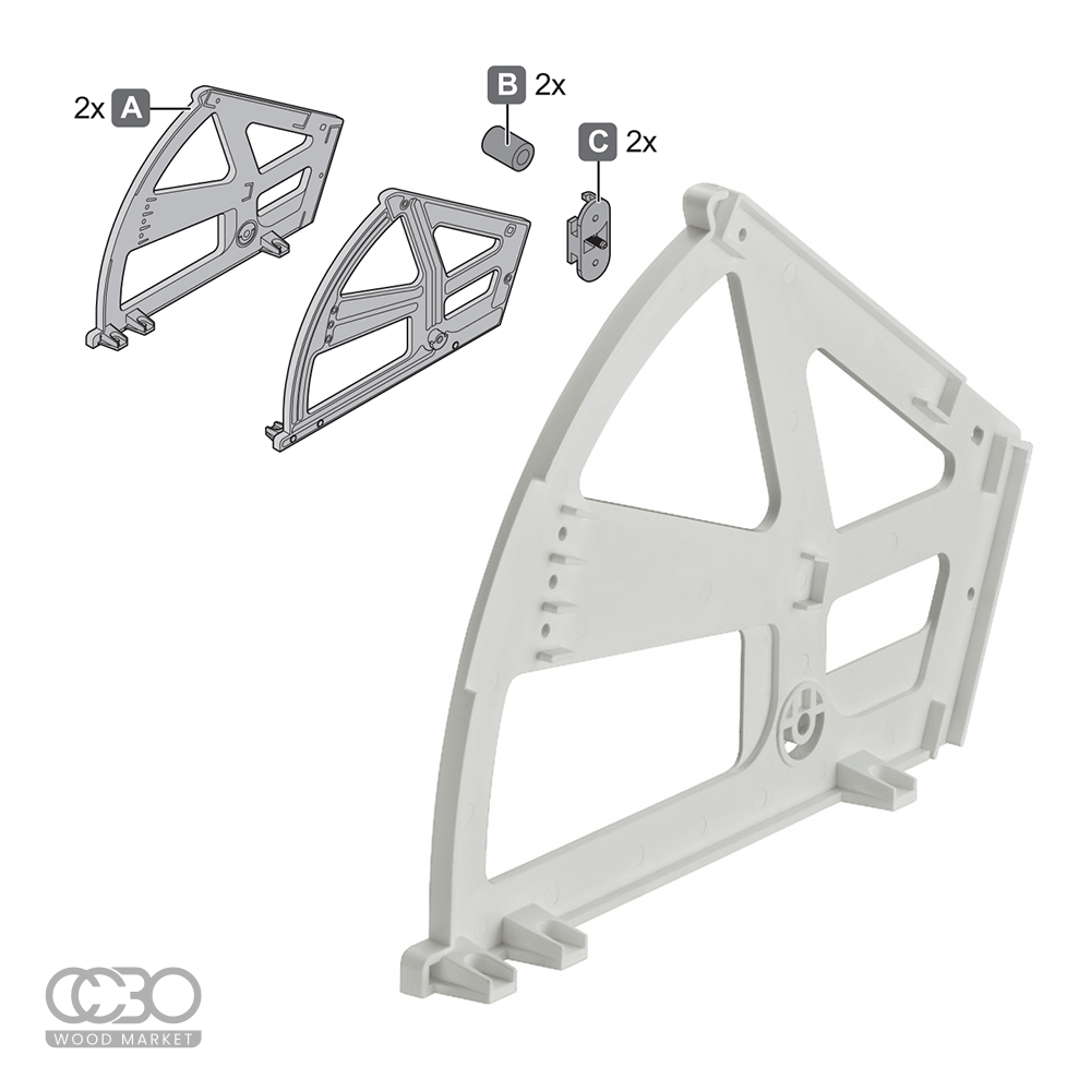 Ferrure basculante, pour armoire à chaussure